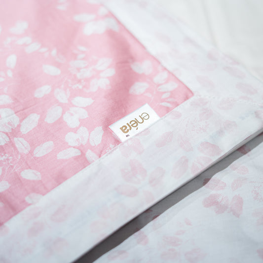 Enera Prism Collection Leaf Pink Color Printed Double Bed Dohar