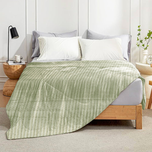Enera Crimson Collection Olive Green Color Printed Single Bed Dohar