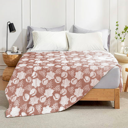 Enera Crimson Collection Dark Peach Color Printed Single Bed Dohar