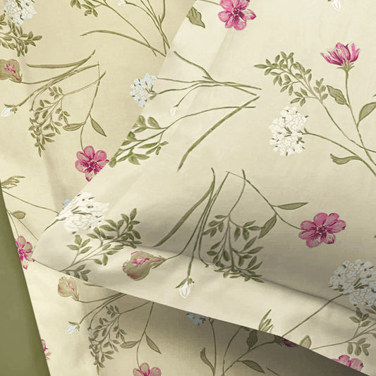enera Printed King Bedsheet with 2 Pillow Covers Cotton