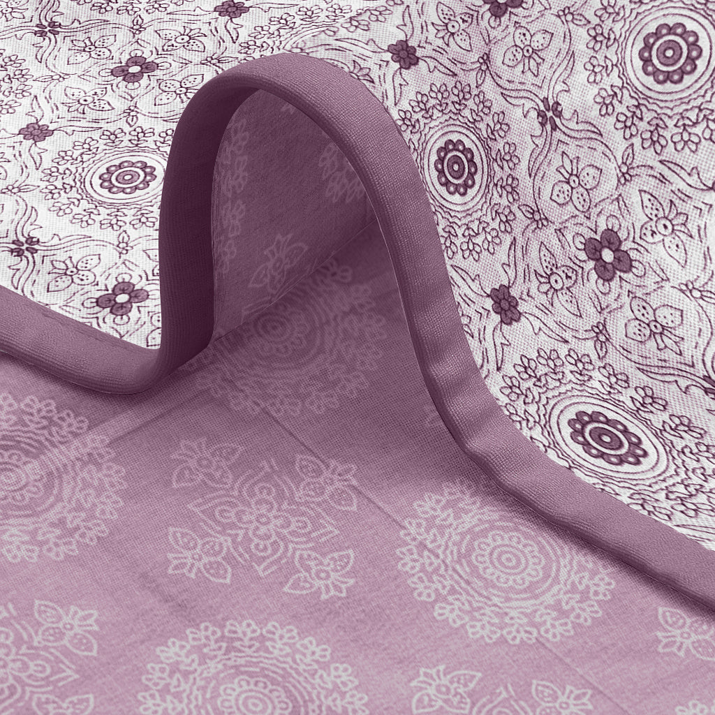 Enera Crimson Collection Botanic Purple Color Printed Single Bed Dohar