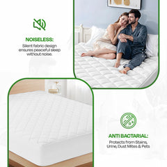 enera Waterproof Cotton Quilted Mattress Protector King Size | Breathable & Ultra Soft - enera