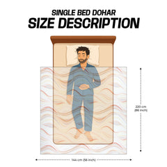 enera Printed Dohar 100% Pure Cotton, Summer Blanket for AC Rooms