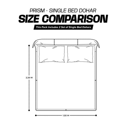 Enera Crimson Collection Graphite Grey Color Printed Single Bed Dohar