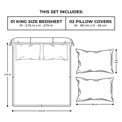 Enera Sanskriti Collection Paithani Red Color King Size Bedsheet Set