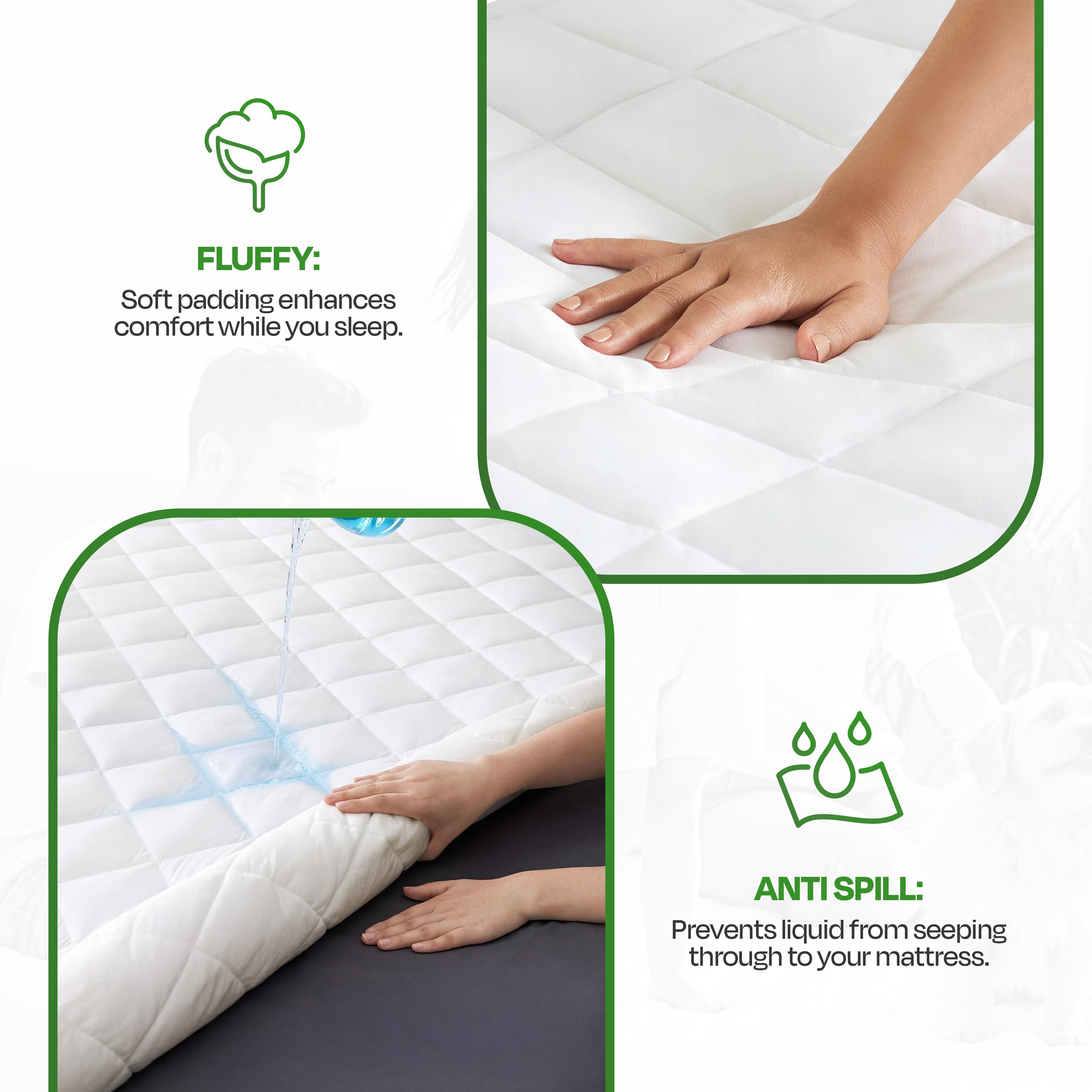 enera Waterproof Cotton Quilted Mattress Protector King Size | Breathable & Ultra Soft - enera