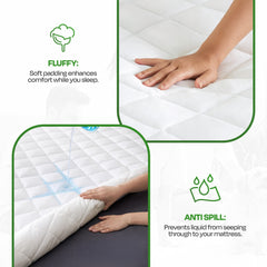 enera Waterproof Cotton Quilted Mattress Protector King Size | Breathable & Ultra Soft - enera