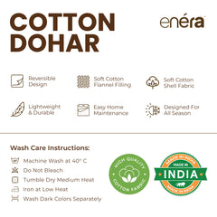 enera Printed Dohar 100% Pure Cotton, Summer Blanket for AC Rooms