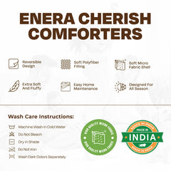 Cherish Quilted Camel Coffee Reversible Double Bed Comforter for All Season