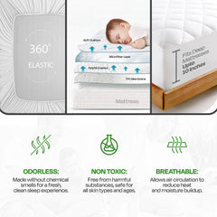 enera Waterproof Cotton Quilted Mattress Protector King Size | Breathable & Ultra Soft - enera