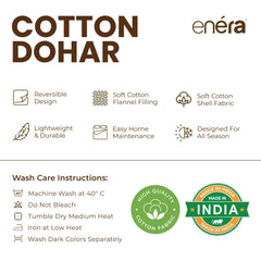 enera Printed Dohar 100% Pure Cotton, Summer Blanket for AC Rooms