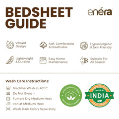 enera Printed King Bedsheet with 2 Pillow Covers Cotton