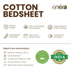 enera Printed King Bedsheet with 2 Pillow Covers Cotton