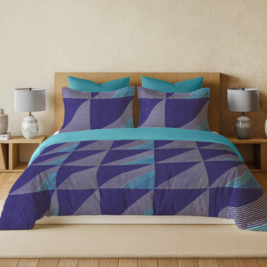 enera Printed King Bedsheet with 2 Pillow Covers Cotton