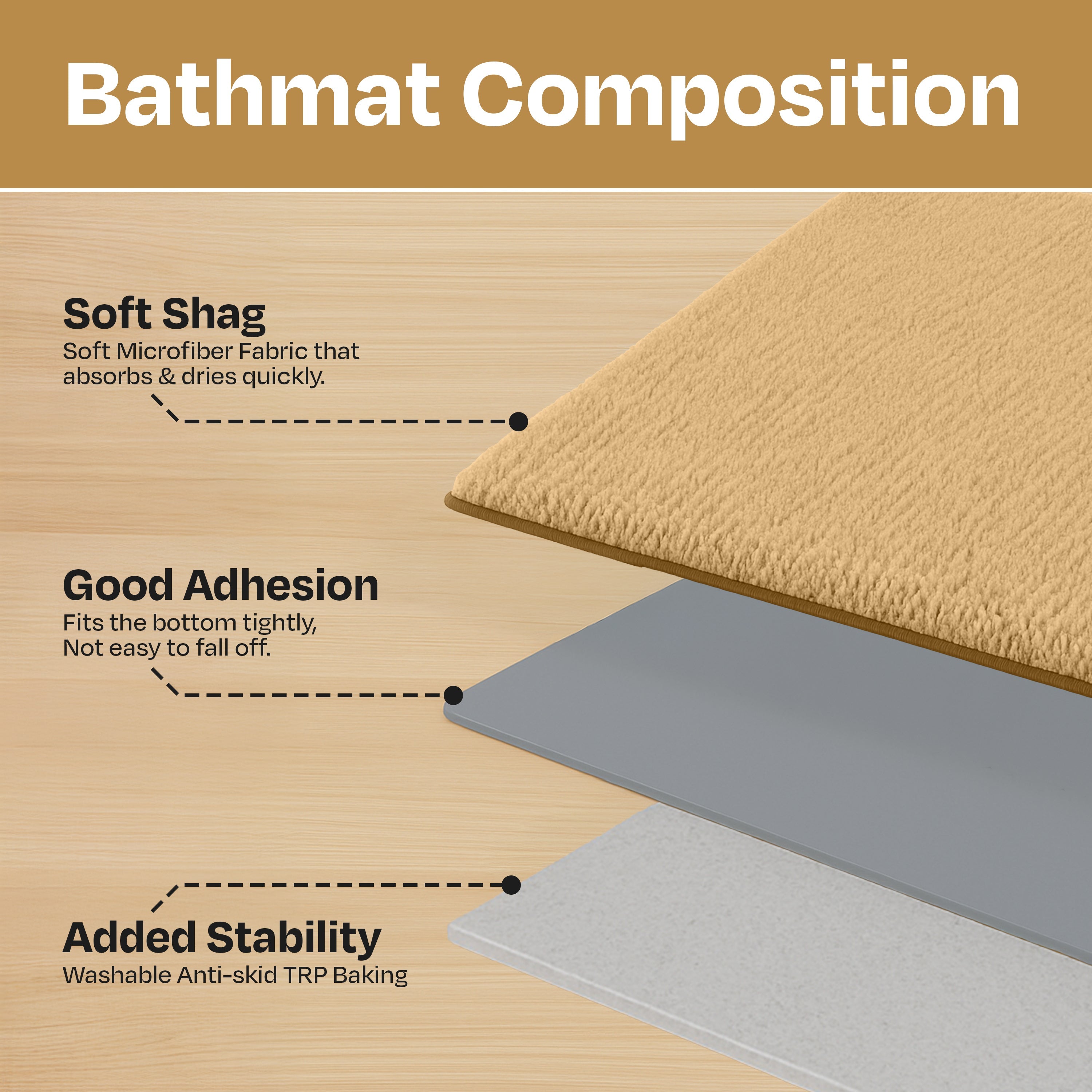 enera Small Bathmat 40x60 cm | Quick-Dry, Non-Slip & Highly Absorbent - enera