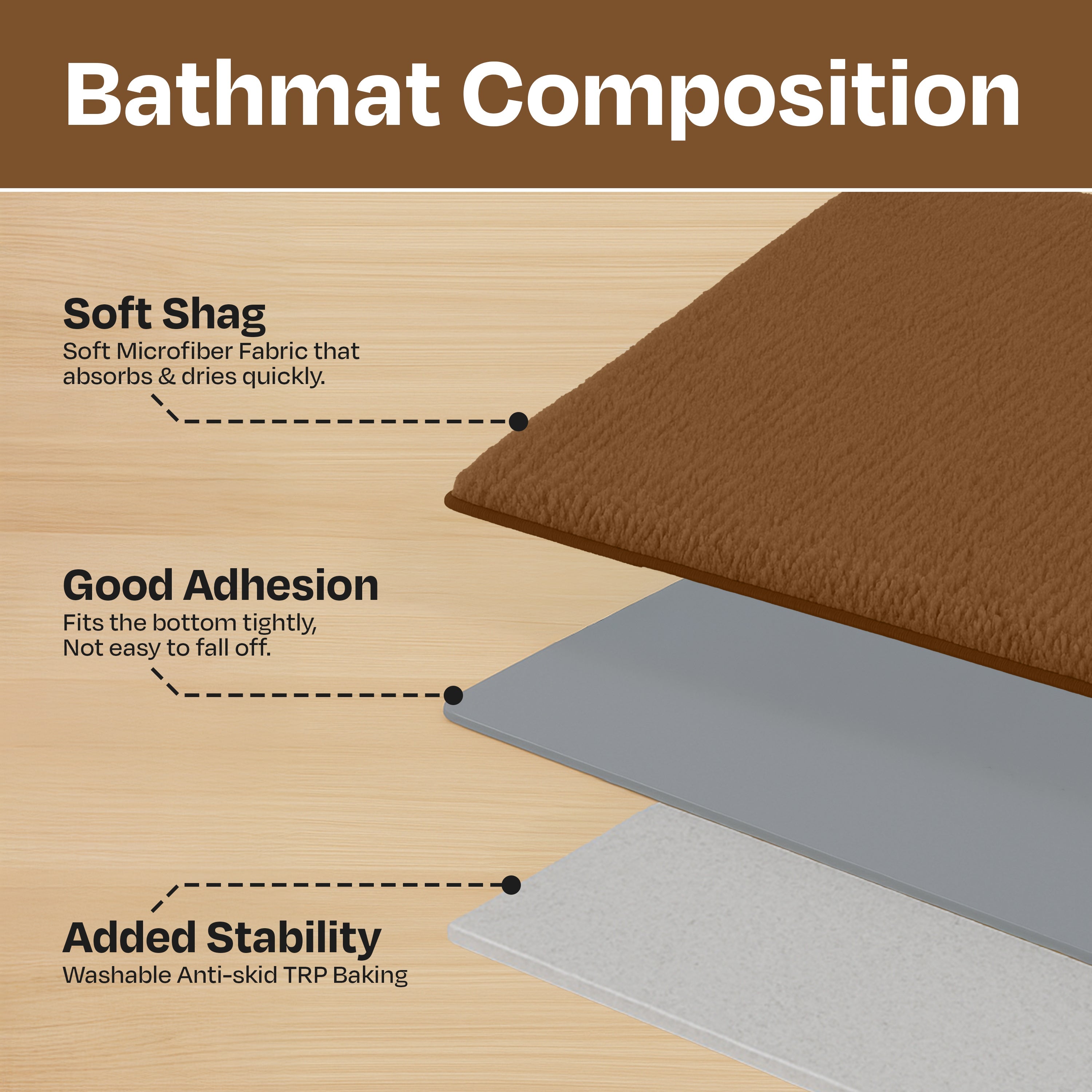 enera Small Bathmat 40x60 cm | Quick-Dry, Non-Slip & Highly Absorbent - enera