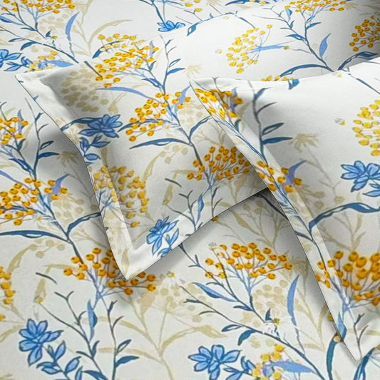 enera Printed King Bedsheet with 2 Pillow Covers 100% Pure Cotton