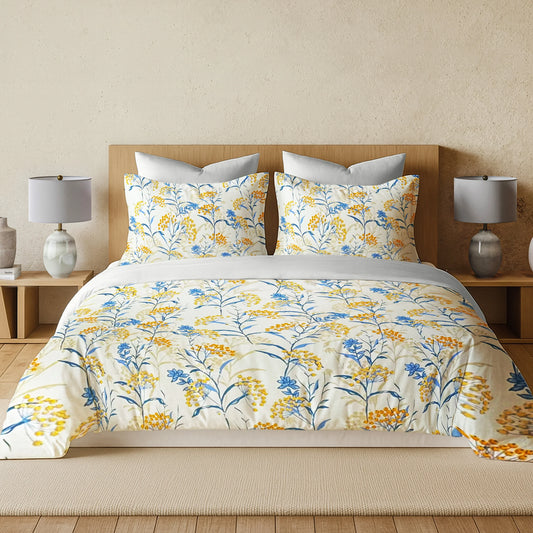 enera Printed King Bedsheet with 2 Pillow Covers 100% Pure Cotton