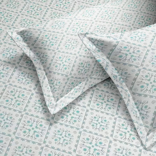enera Printed King Bedsheet with 2 Pillow Covers 100% Pure Cotton