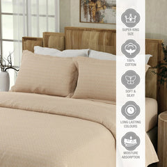 Boutique Printed King Bedsheet with 2 Pillow Covers 100% Pure Cotton