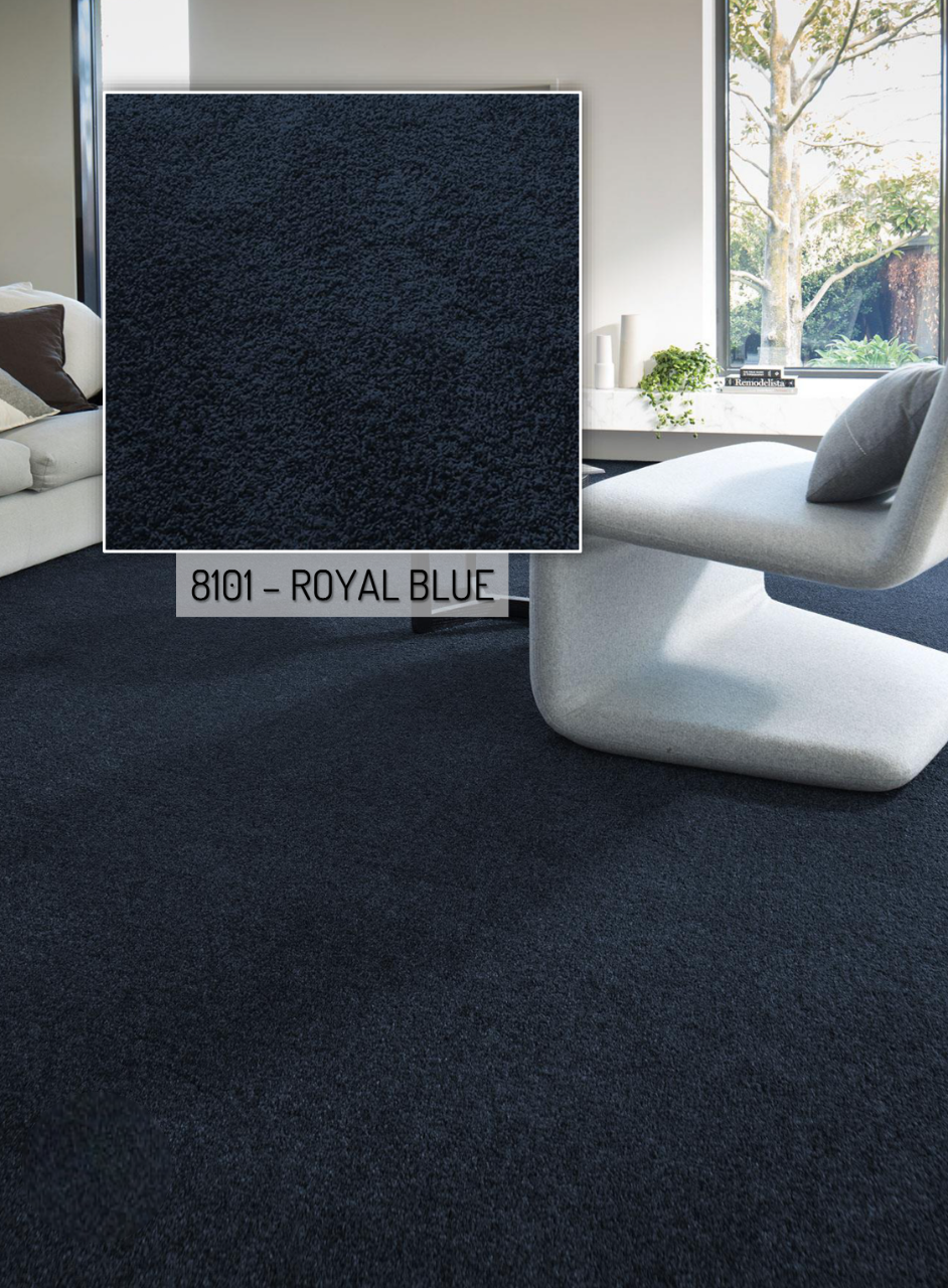 Hego Silky Plus Wall to Wall Carpet | Royal Blue | Ultra Soft Luxury Pile | Enera