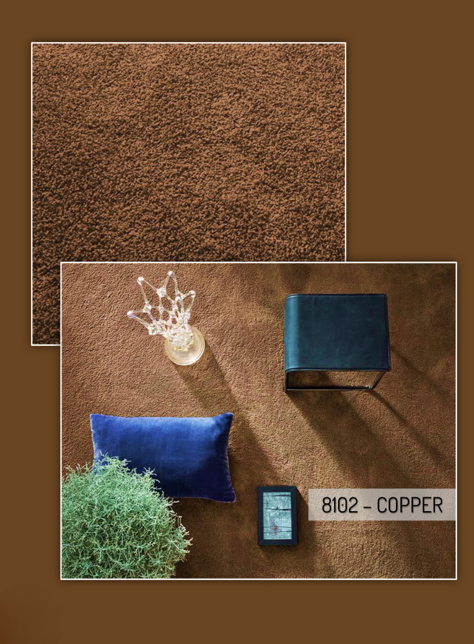 Hego Silky Plus Wall Carpet | Copper | Ultra Soft Luxury Pile | Enera