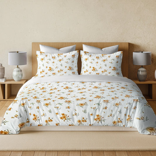 enera Printed King Bedsheet with 2 Pillow Covers 100% Pure Cotton
