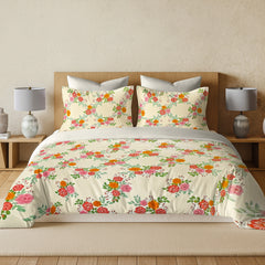enera Printed King Bedsheet with 2 Pillow Covers 100% Pure Cotton