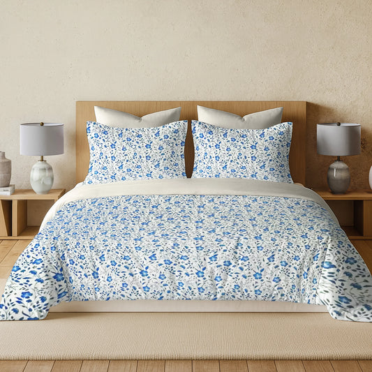 enera Printed King Bedsheet with 2 Pillow Covers 100% Pure Cotton