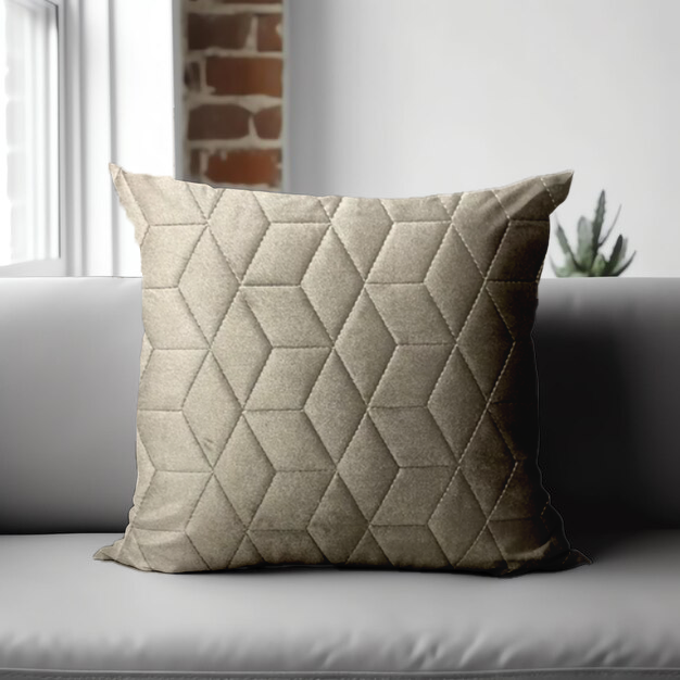 Coop Pale-2 Light Brown Cushion Cover 16 x 16 | Elegant & Subtle | Enera