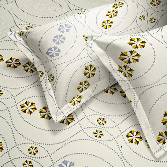 enera Printed King Bedsheet with 2 Pillow Covers 100% Pure Cotton