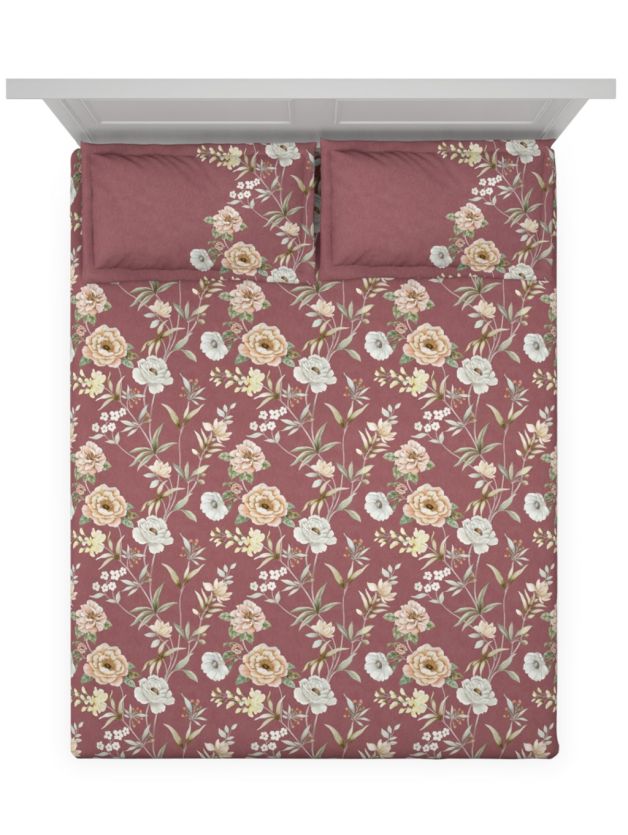 Elegant Classic Printed Double Bedsheet Set with Pillow Covers - Agarwal Bedding and Furnishing