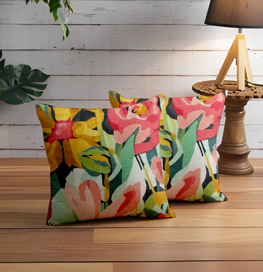 SRM MAMB E-504 Multi Color Cushion Cover 16 x 16 | Vibrant & Versatile | Enera