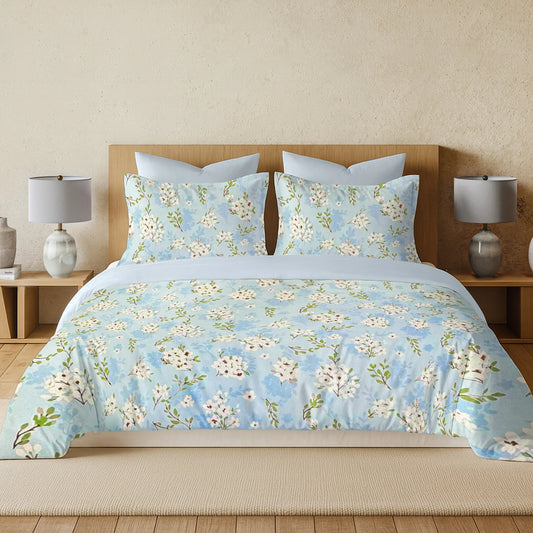 enera Printed King Bedsheet with 2 Pillow Covers Cotton