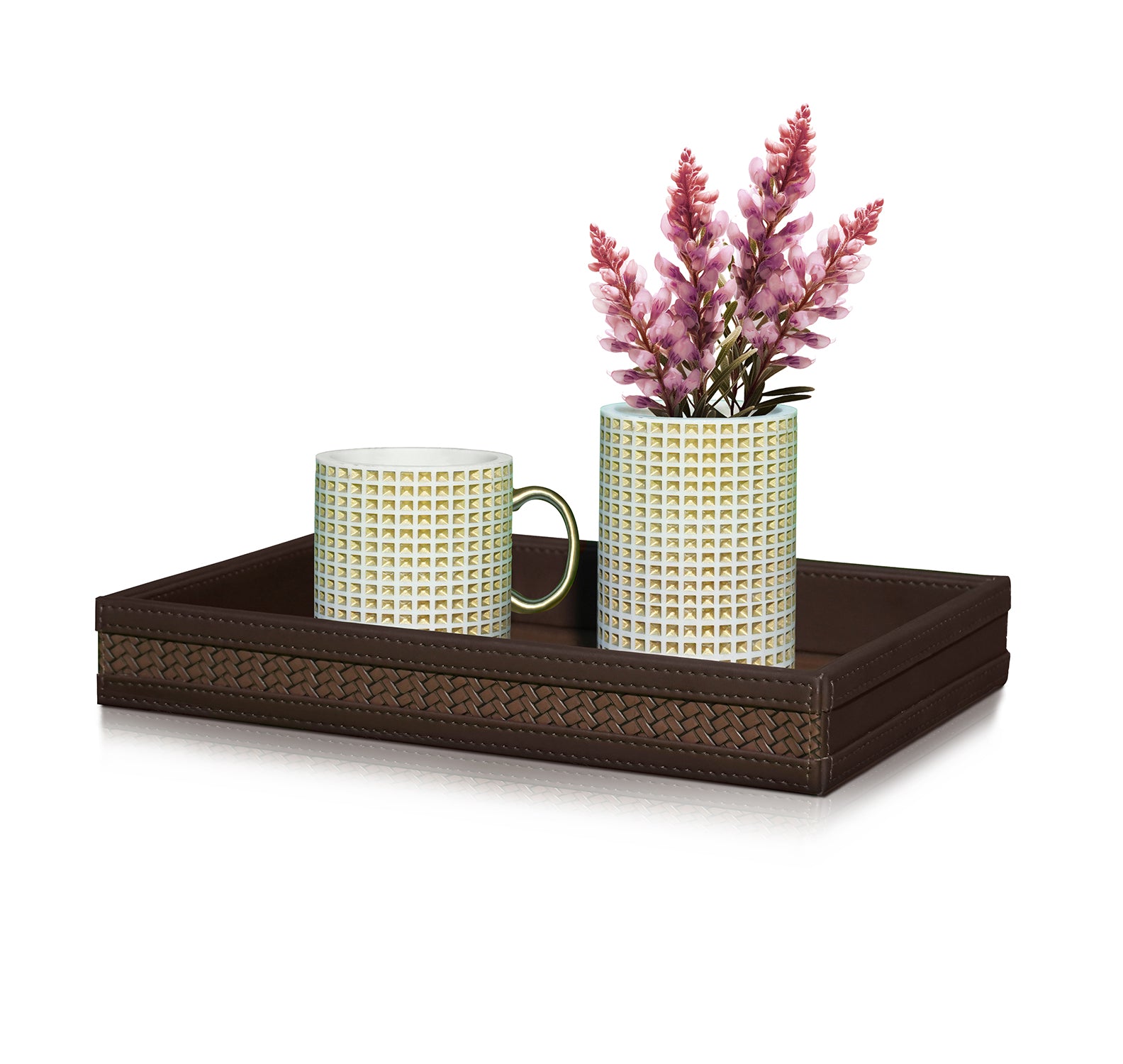 Vivid Rectangle Small Tray in Brown Color