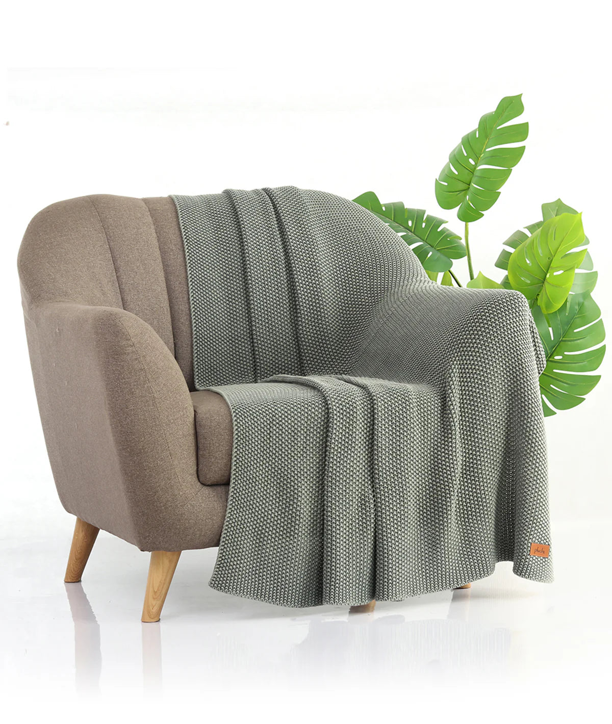 Pluchi Ryegrass Color Throw - THMSOL041 | Elegant and Comfortable | Enera