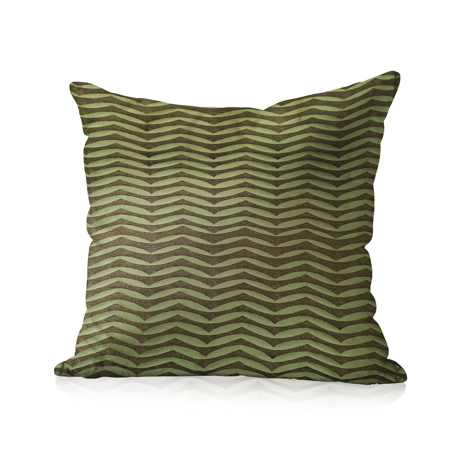 DDR LINE & TEX SR NO JD82 Abstract Design Cushion Cover Green & Grey Color 18x18 inch