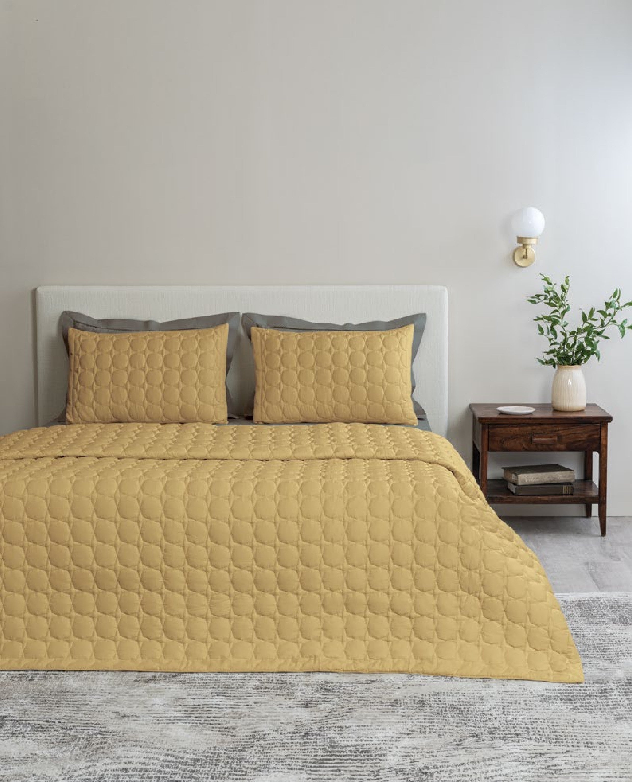 D Decor Legacy II Collection Golden Palm-Fallen Rock CQ10 Quilted Bedspread Set