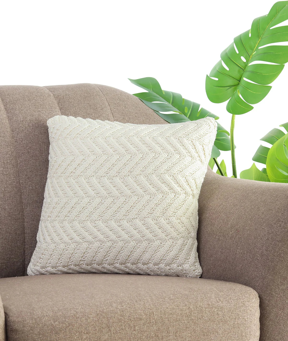 Pluchi Ivory Cushion Cover CCCHV0335 16 x 16 | Elegant & Timeless | Enera