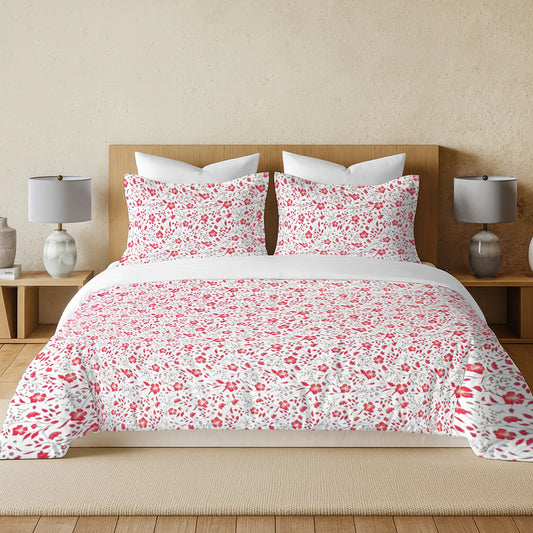 enera Printed King Bedsheet with 2 Pillow Covers 100% Pure Cotton