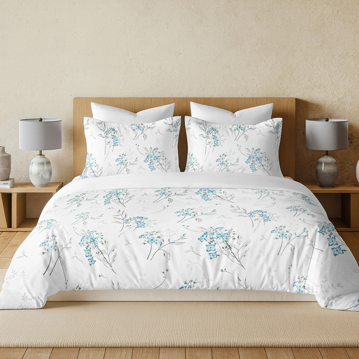 enera Printed King Bedsheet with 2 Pillow Covers 100% Pure Cotton