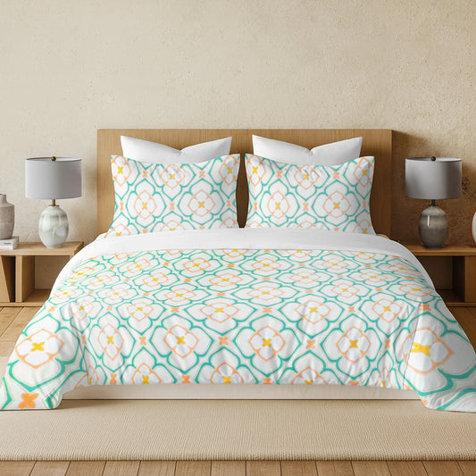 enera Printed King Bedsheet with 2 Pillow Covers 100% Pure Cotton