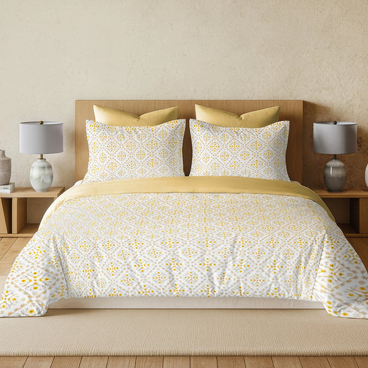 enera Printed King Bedsheet with 2 Pillow Covers 100% Pure Cotton