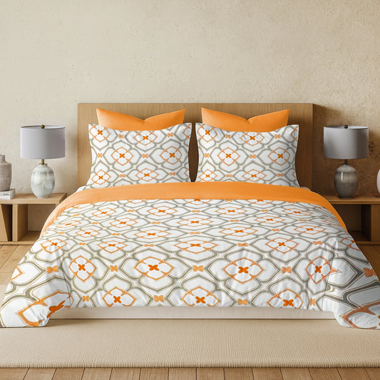 enera Printed King Bedsheet with 2 Pillow Covers 100% Pure Cotton