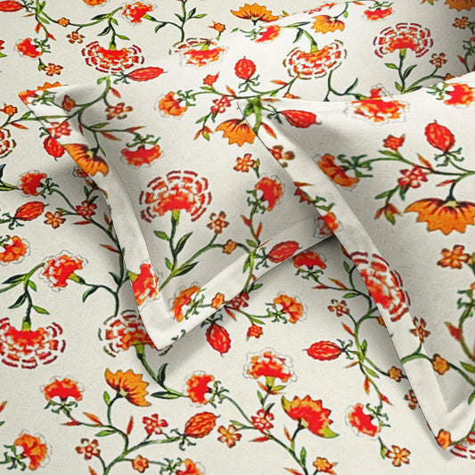 enera Printed King Bedsheet with 2 Pillow Covers 100% Pure Cotton
