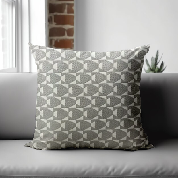 SRM MAMB D-402 Grey Cushion Cover 16x16 Inches | Modern & Sleek | Enera