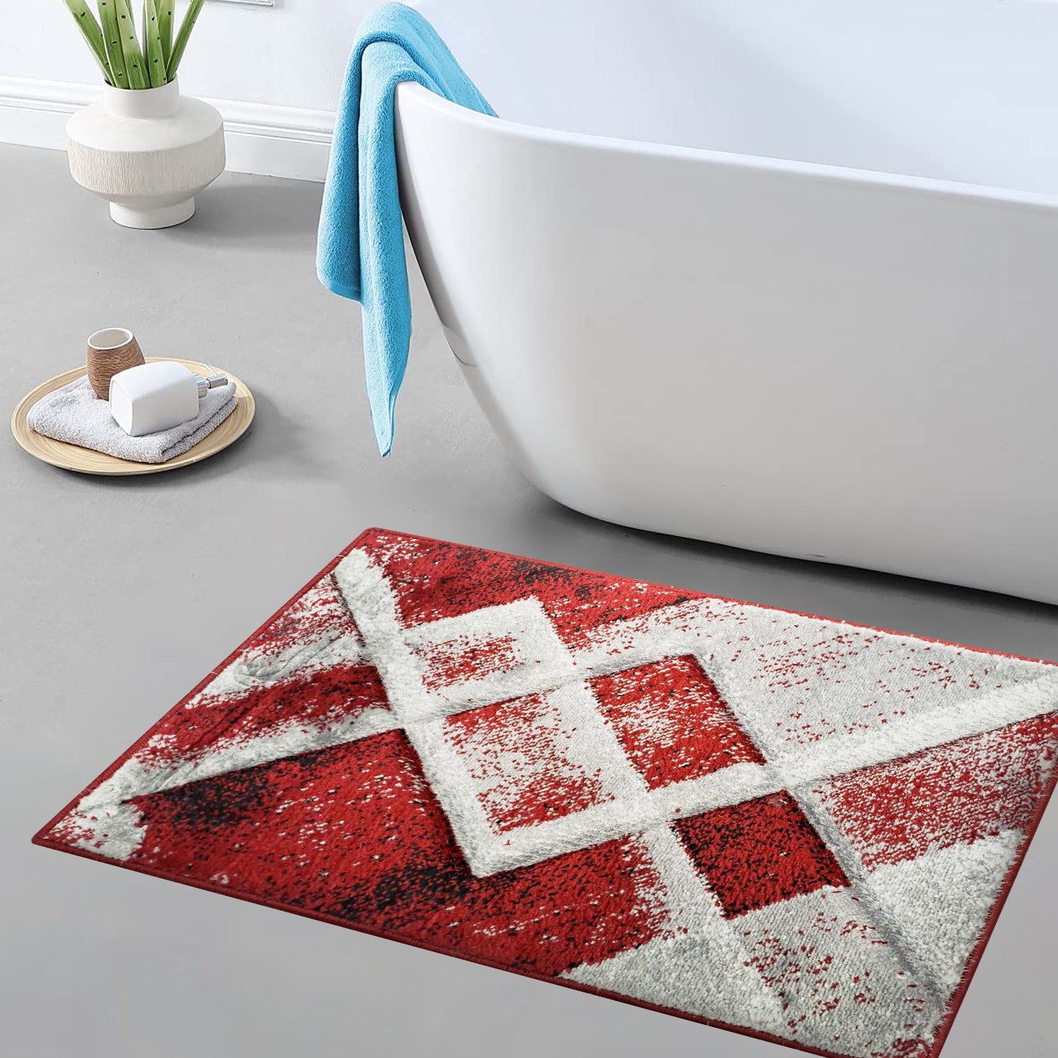 Natura Life Turkey Embossed 40cm X 60cm DM0007 Multi Red Color Mat