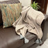 HONEYCOMB SLATE WOVEN THROW WITH TASSELS - Agarwal Bedding and Furnishing