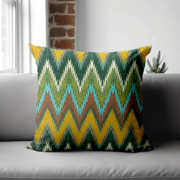 SRM KILI 304 Multi Green Cushion Cover 18x18 Inches | Vibrant & Stylish | Enera