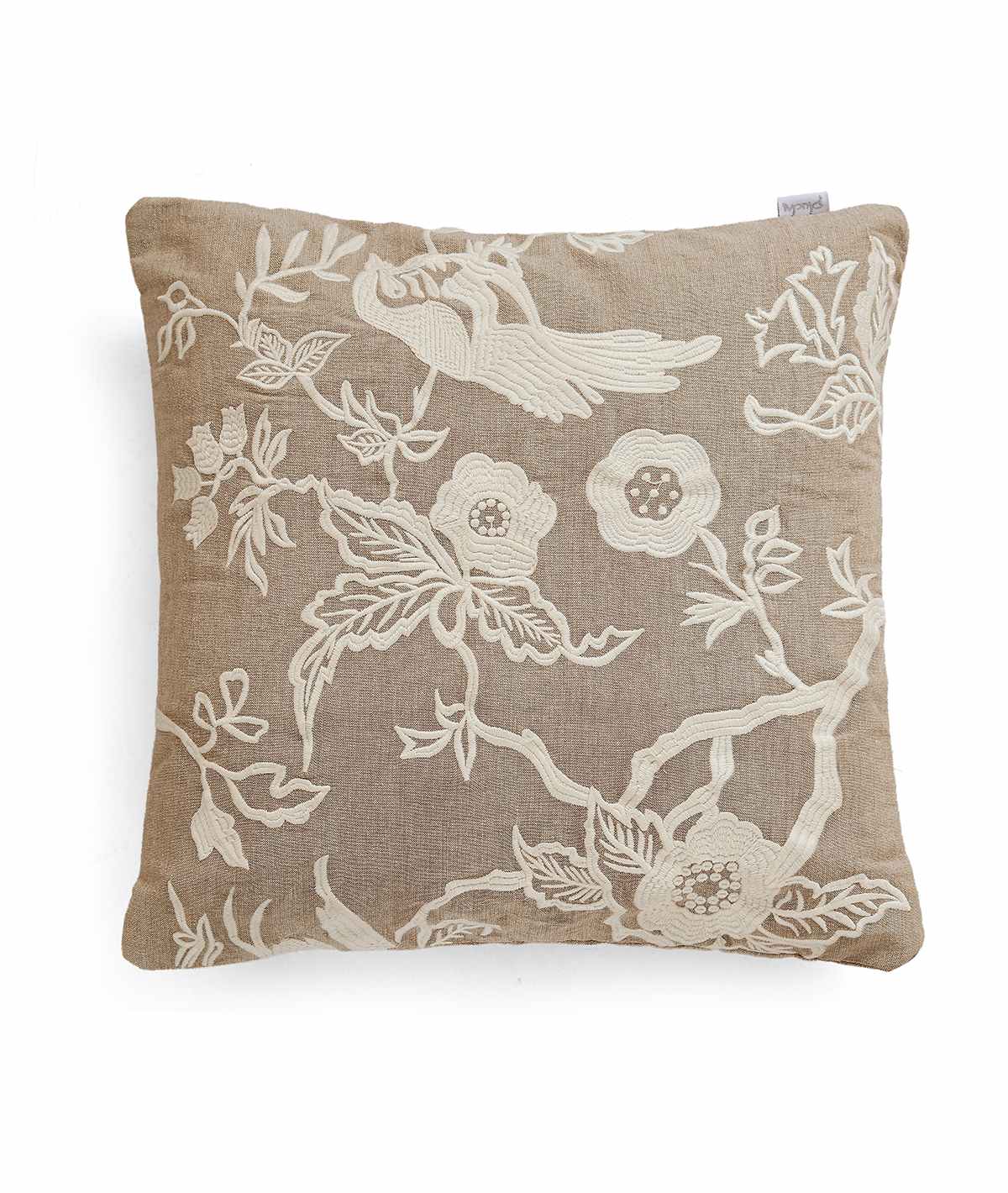 Pluchi Stone Color Embroidery Cushion Cover 18 x 18 | CCEMB0113 | Enera